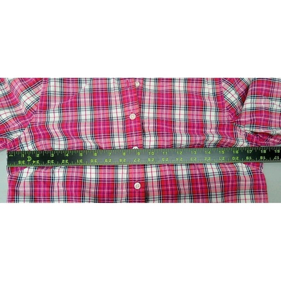 Vineyard Vines Plaid Popover Tunic Blouse Women's Size 6 Pink Plaid 1/2‎ Button - Picture 4 of 8